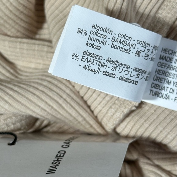 ZARA Cream Fold Over Cotton Yoga Pants Women’s Small NWT Flare - Picture 5 of 6